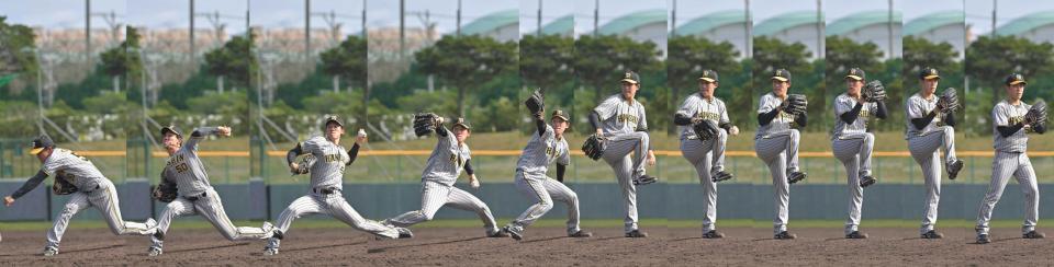 　富田の投球連続写真