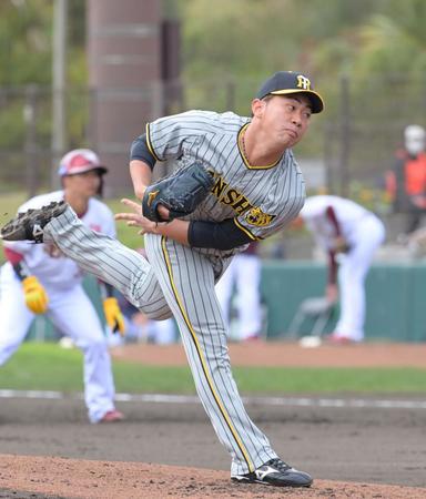 　先発し力投する桐敷（撮影・立川洋一郎）