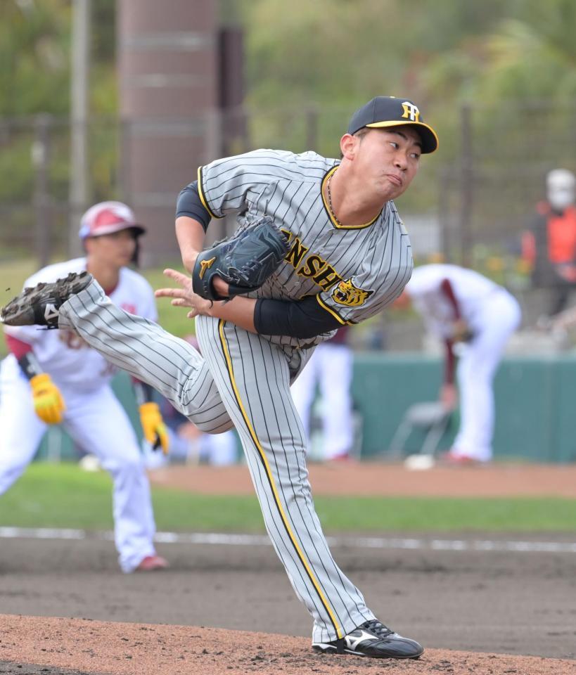 　先発し力投する桐敷（撮影・立川洋一郎）