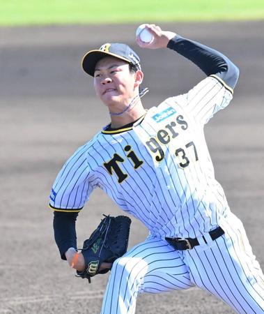 　７回に登板し力投する及川（撮影・西岡正）