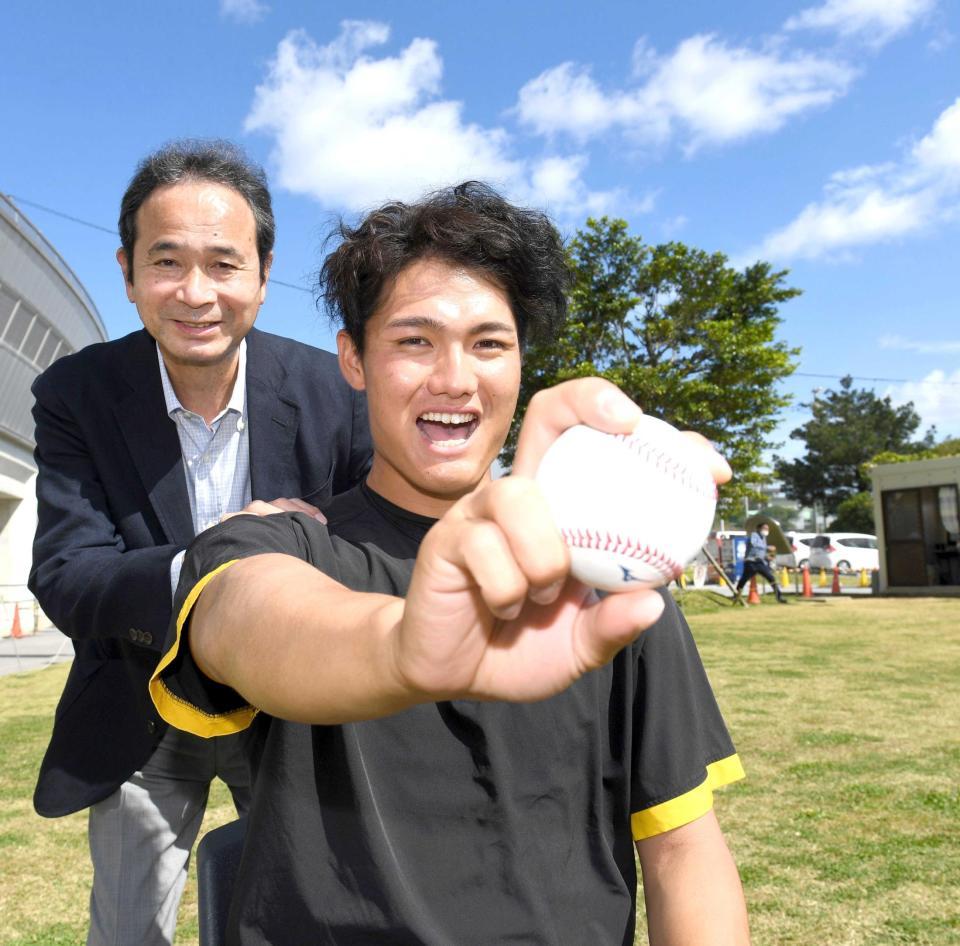 　さらなる活躍を誓う西純。デイリースポーツ評論家・中田氏も太鼓判だ（撮影・飯室逸平）