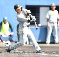 　２回阪神１死、左越えソロを放つ渡辺諒（撮影・開出牧）