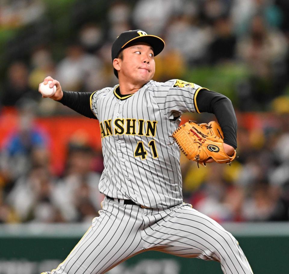 　力投する村上（撮影・金田祐二）