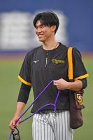 　チームに合流した湯浅（撮影・中田匡峻）