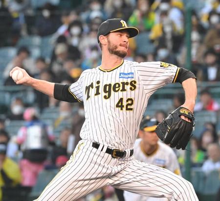 　力投するＫ・ケラー（撮影・高部洋祐）