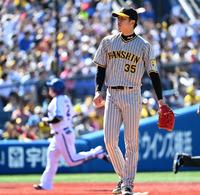 　１回、牧に先制２ランを浴びる才木（撮影・金田祐二）