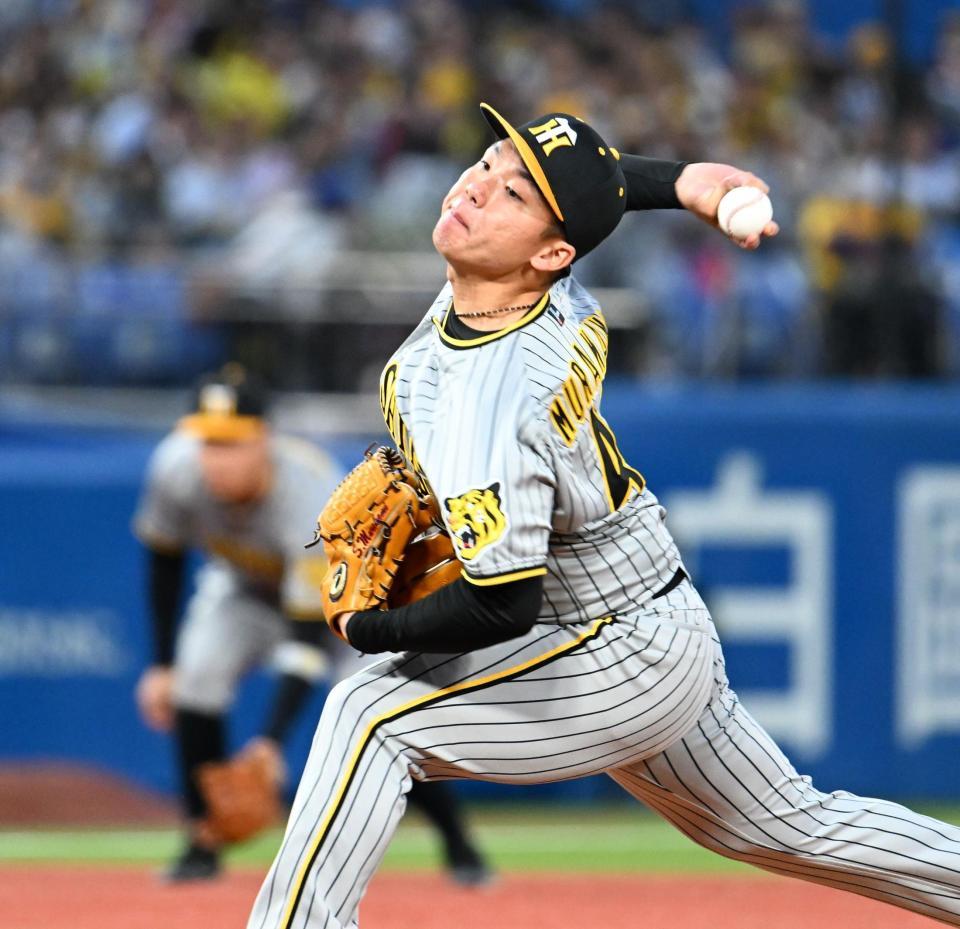 力投する村上（撮影・金田祐二）