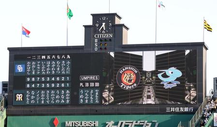 　阪神対中日戦のスタメン（撮影・山口登）