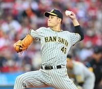 先発し、力投する阪神・大竹（撮影・田中太一）