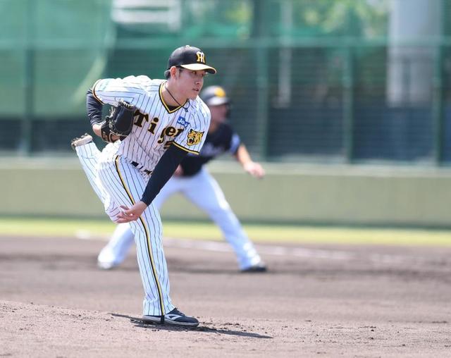 阪神 ドラ6・富田がプロ初先発 4回5安打2失点のホロ苦デビューを岡田監督も視察