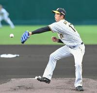 １回、松山に先制打を浴びる青柳（撮影・高部洋祐）