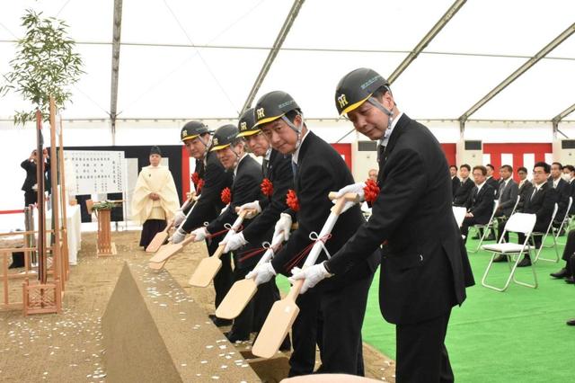 阪神　新２軍施設「ゼロカーボンベースボールパーク」起工式　百北社長は「常勝球団作る」