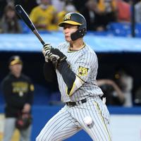 　４回、死球を受ける森下（撮影・堀内翔）