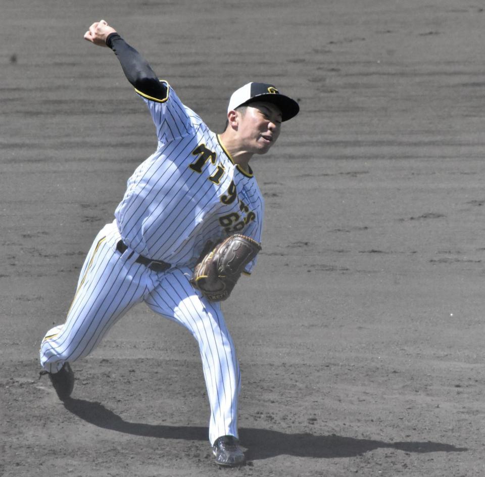 　シート打撃に登板した石井