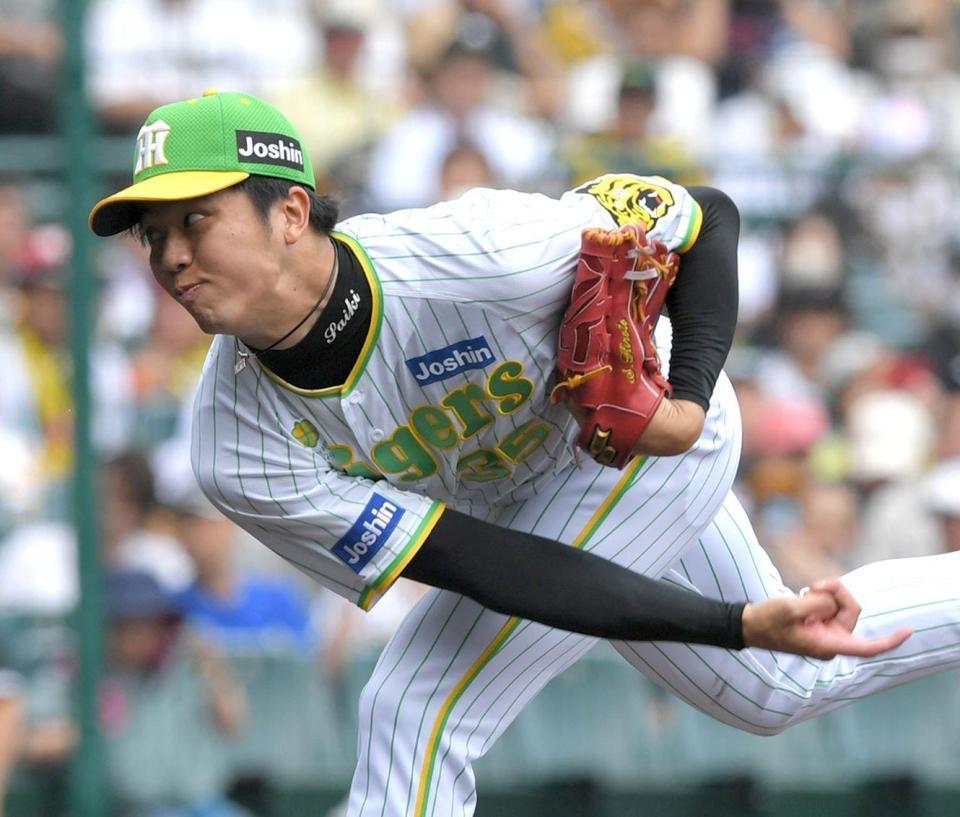 　力投する才木（撮影・北村雅宏）