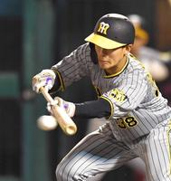 　５回、スクイズを決める小幡