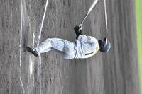 三回、左越え二塁打を放った森下