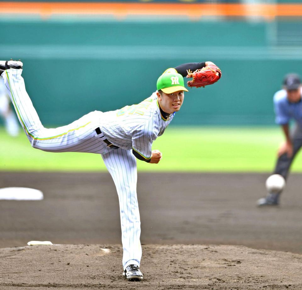 　力投する先発の才木