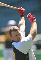 　打撃練習をするノイジー（撮影・中田匡峻）