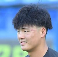 　前日の練習中に流血した傷も癒えた前川（撮影・高部洋祐）