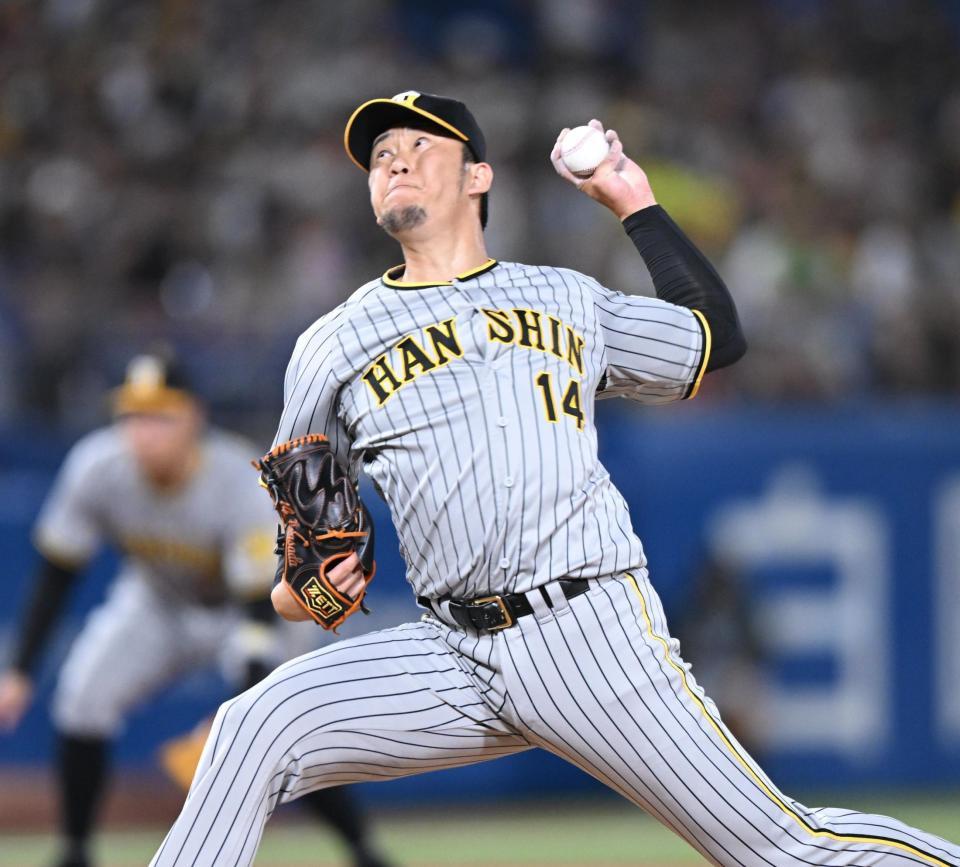 　７回、無失点に抑えた岩貞（撮影・金田祐二）