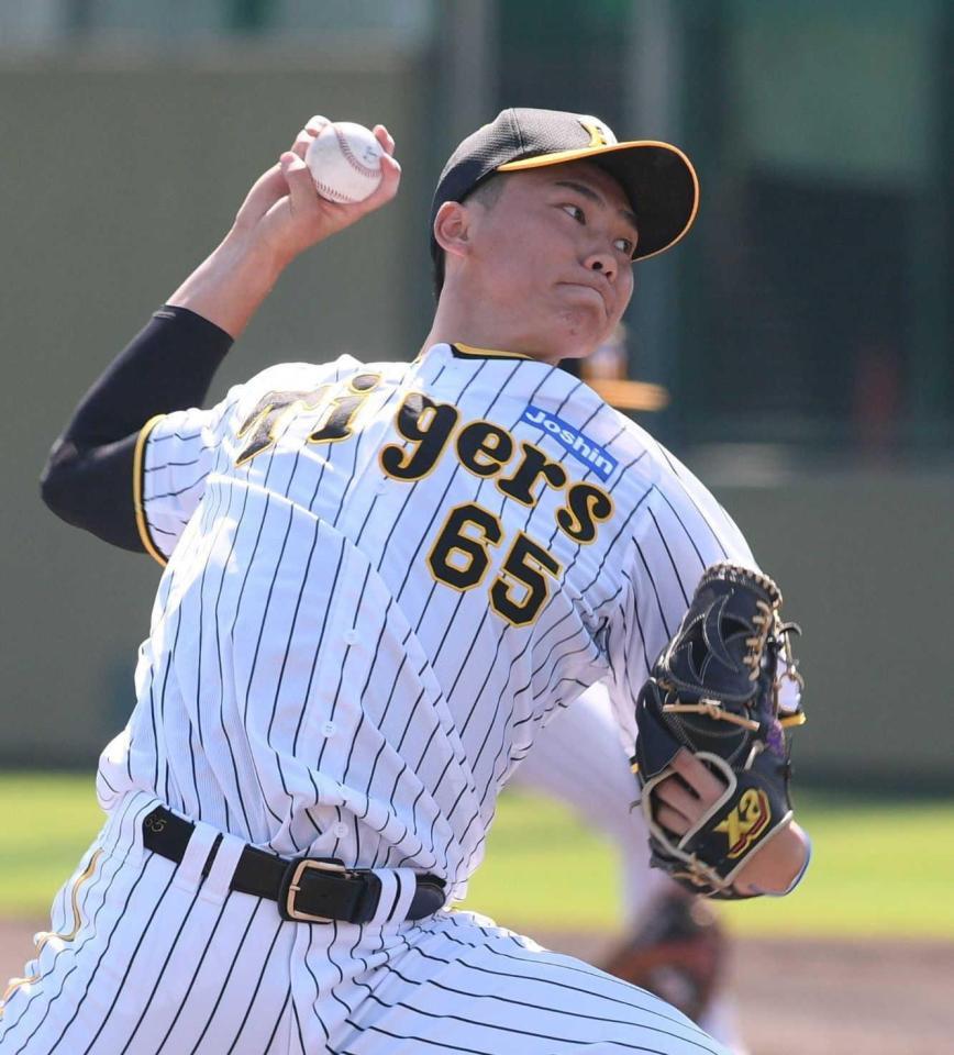 　力投する湯浅（撮影・石井剣太郎）