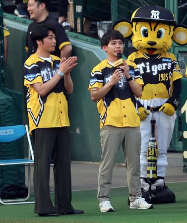 　球場を盛り上げる、さや香（撮影・山口登）