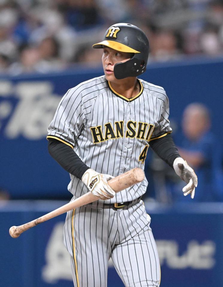 　９回、三振に倒れベンチに戻る熊谷（撮影・高部洋祐）