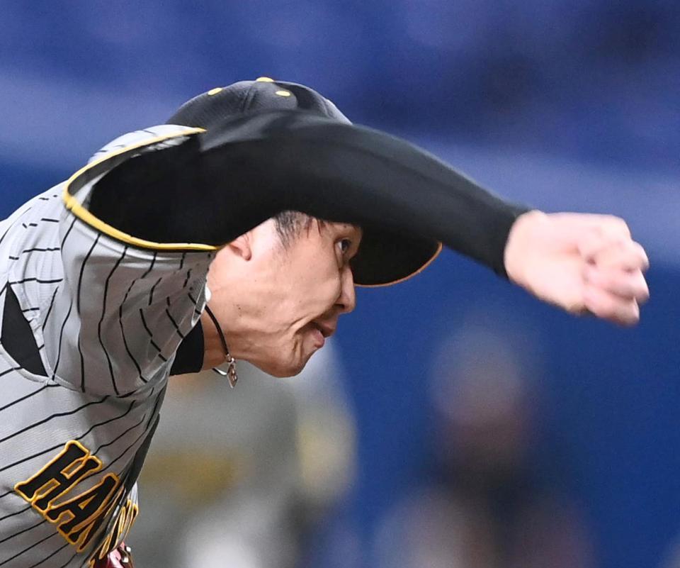 　３回パーフェクトの好投を見せた才木（撮影・飯室逸平）