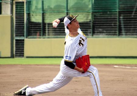 　シート打撃に登板した大竹