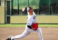 　シート打撃に登板した大竹