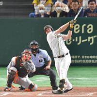 　７回、右越え二塁打を放つノイジー（撮影・西岡正）