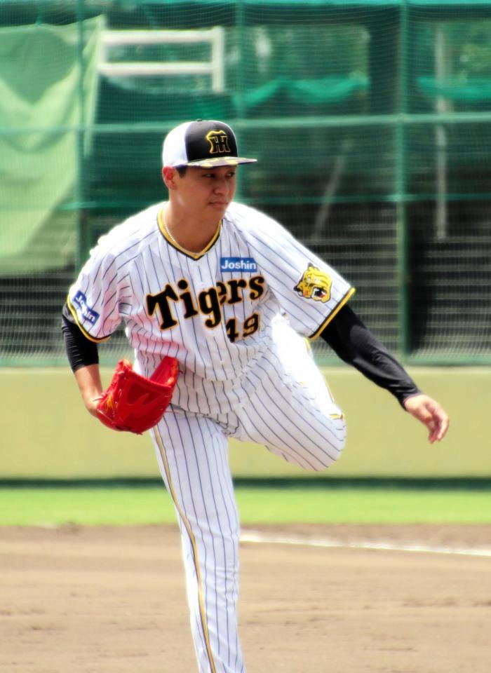 　シート打撃に登板した大竹