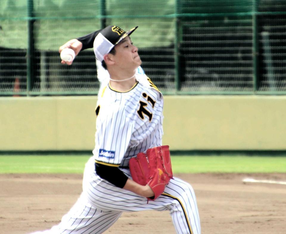 　シート打撃に登板した大竹