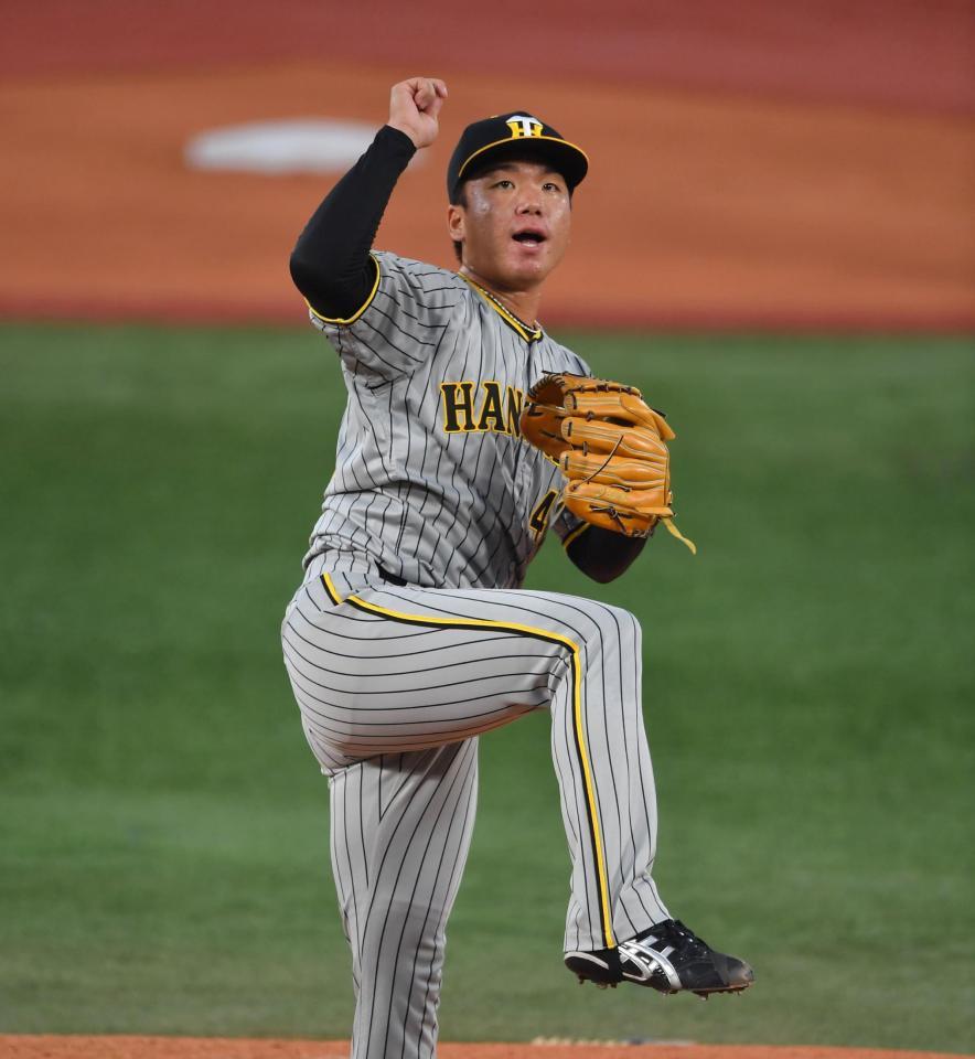 力投する村上（撮影・出月俊成）