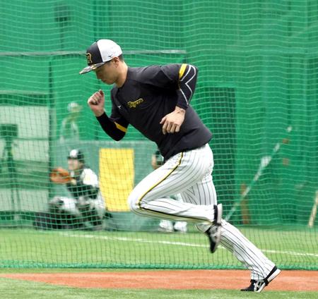 　ダッシュする近本（撮影・山口登）