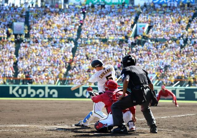 阪神・近本　復帰後初打点！貴重な２点適時二塁打　お立ち台で雄たけび「バモス！」