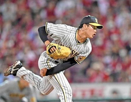 　３回、２番手で登板し力投する門別（撮影・中田匡峻）