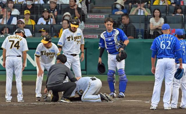 頭部死球の阪神・島田「大丈夫です」謝罪にきたエスコバーも気づかう「避けるのが下手で申し訳ない」岡田監督はいら立ち