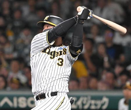 　４回、２ランを放つ大山（撮影・高部洋祐）