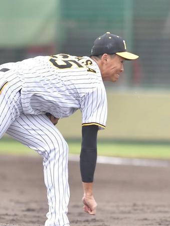 力投する湯浅（撮影・石井剣太郎）