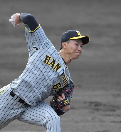 　５回から登板し、１イニングを無失点に抑える好投を見せた湯浅（撮影・北村雅宏）