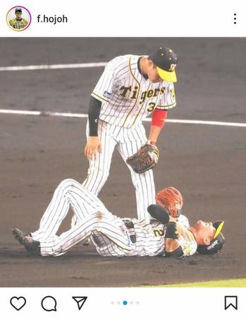 　阪神・北條の脱臼プレー（＠ｆ．ｈｏｊｏｈから）