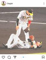 　阪神・北條の脱臼プレー（＠ｆ．ｈｏｊｏｈから）