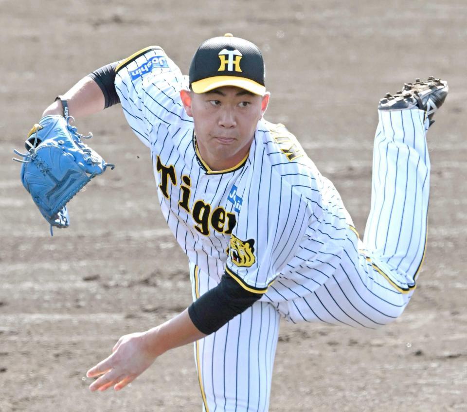 　力投する桐敷（撮影・高部洋祐）