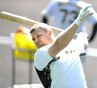 　打撃練習で汗を流すノイジー（撮影・北村雅宏）