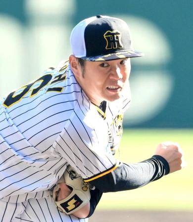 　シート打撃に登板して力投する西勇