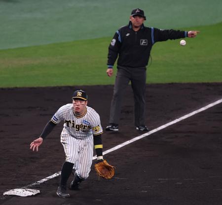 【写真】空を切り続ける佐藤輝のバット　ベンチの岡田監督が見せた表情