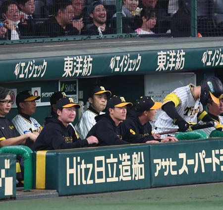 阪神・岡田監督がベンチで怒　最前列まで飛び出し球審に声を飛ばす　険しい表情