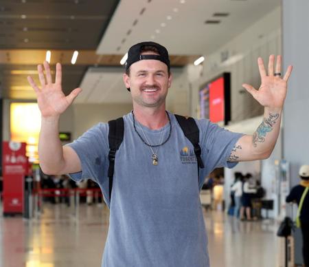 　シーズンを終え帰国するブルワー（撮影・山口登）